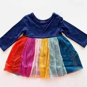 Hanna Andersson Baby Girl Rainbow Tulle Dress 3-6 Months